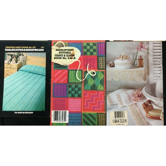 Coats & Clark's Book Lot of 9 Knit & Crochet Patterns Books 1960s-1970s 1994 - Picture 7 of 7